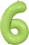 Цифра "6" фольгированная (40/102) Мистик фисташка