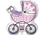 Шар "Коляска для девочки"