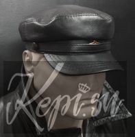 Фуражка кожаная ЧЕ-Z, картуз мужской