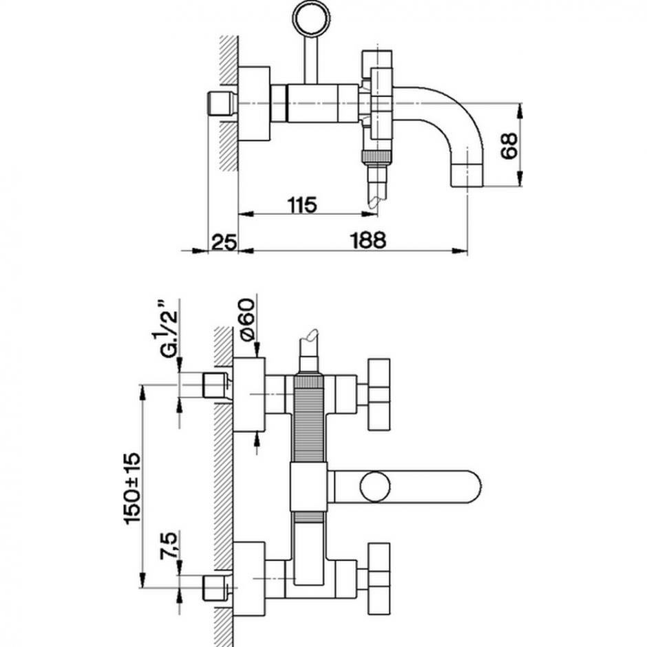 Смеситель для ванны Cisal Barcelona BA000133/BA000103 ФОТО