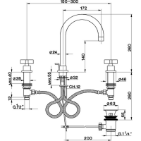 Смеситель для раковины Cisal Barcelona BA001060 схема 2