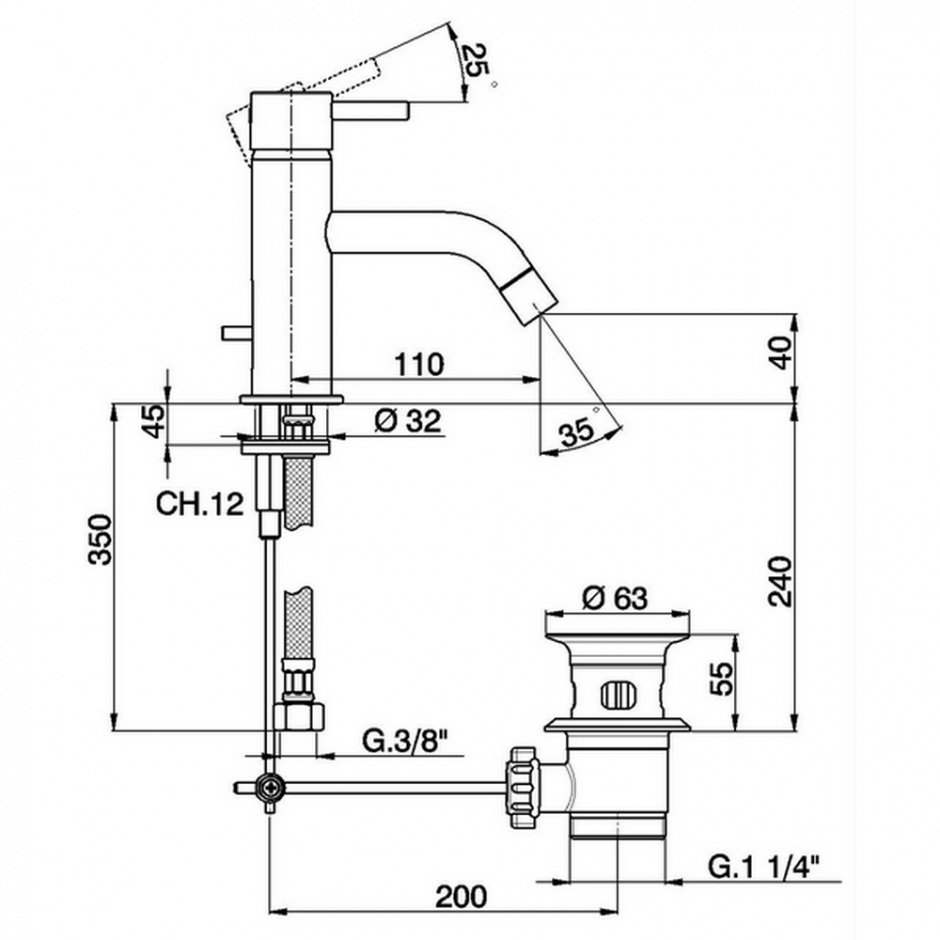 Смеситель для раковины Less Minimal LM000510/LM000540 ФОТО