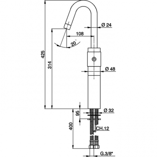 Смеситель для раковины Cisal Step ST002540 схема 2