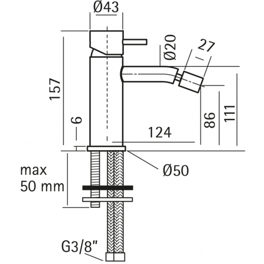 Смеситель для биде Cisal Xion XI000564 схема 2