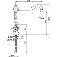 Смеситель для кухни Cisal Kitchen RE000520 схема 2