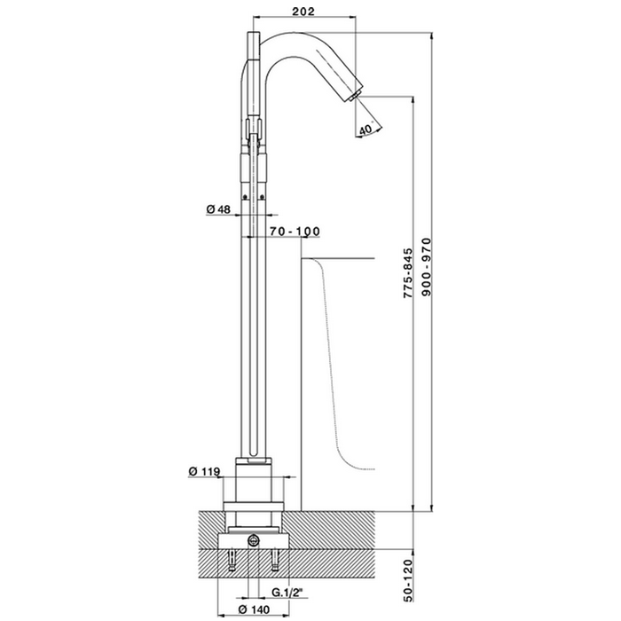 Смеситель Cisal Step для ванны и душа ST00420021 ФОТО