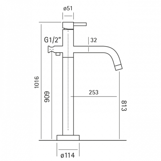 Смеситель для ванны Cisal Xion XI004204 схема 2