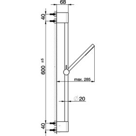 Душевой гарнитур Cisal Shower DS01060021 со штангой 60