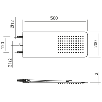 Верхний душ Cisal Xion настенный 500x200 мм схема 2