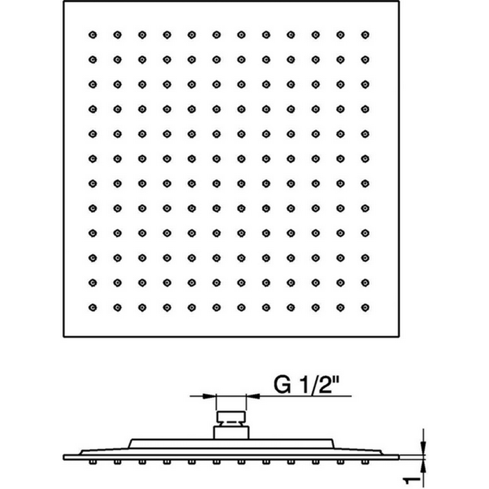 Верхний душ Cisal Zen Shower квадратный 42х42х1 см ФОТО