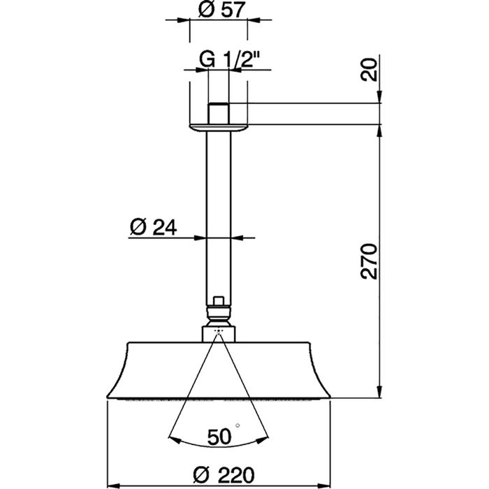 Хромированный верхний душ Cisal Shower DS01328021