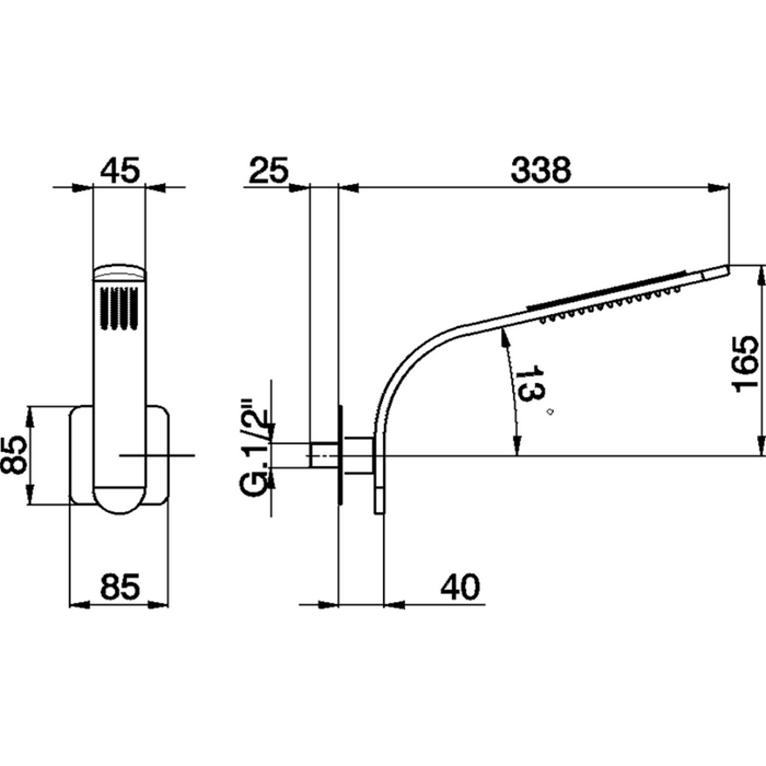 Изображение Верхний настенный душ Cisal Kawa KA013190