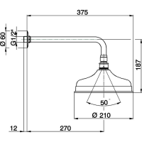 Верхний душ Cisal D210мм схема 2