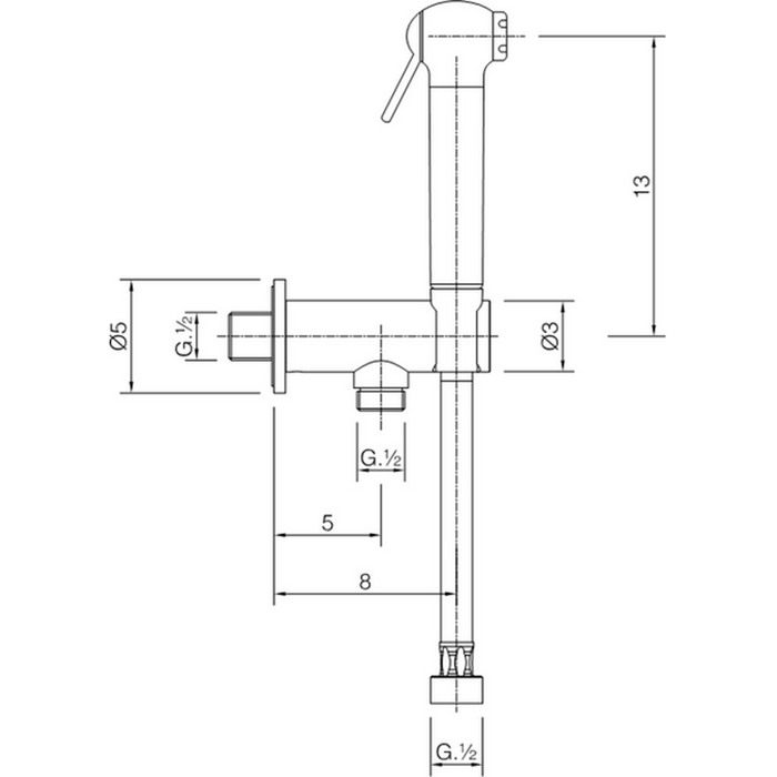 Гигиенический душ Cisal Shower со шлангом 120 см AR00791021 хром ФОТО