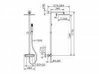 Душевая система Cisal Cubic CUC78085 схема 2