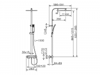 Душевая колонна Cisal Cubic CUC8601M схема 2