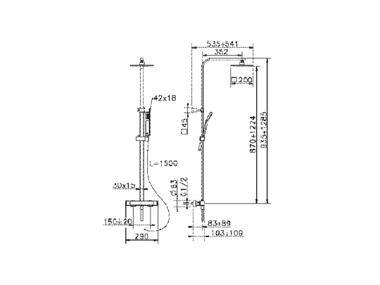 Душевая колонна Cisal Colonne Doccia RRC86020 схема 2