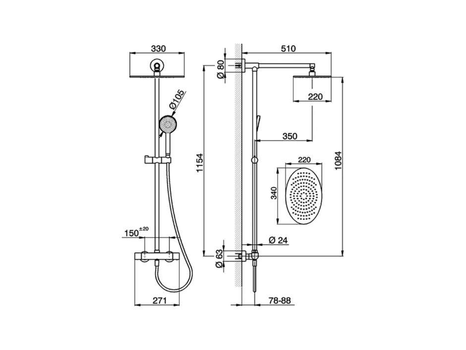 Душевая система Cisal Colonne Doccia RCC78010 ФОТО