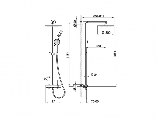 Душевая система Cisal Colonne Doccia RCC78020 схема 2