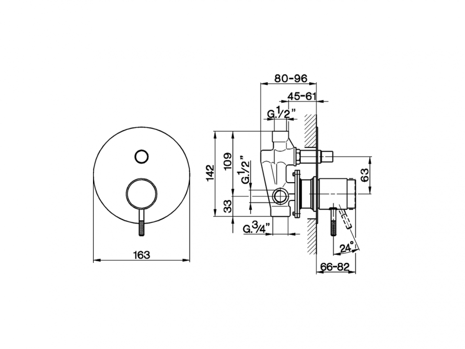 Смеситель для ванны и душа Cisal Step ST000210 ФОТО