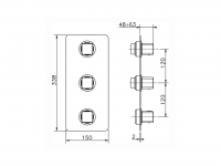 Смеситель для ванны и душа Cisal Cubic CU01V200 схема 2