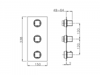 Смеситель для ванны и душа Cisal Wave WE01V200 схема 2