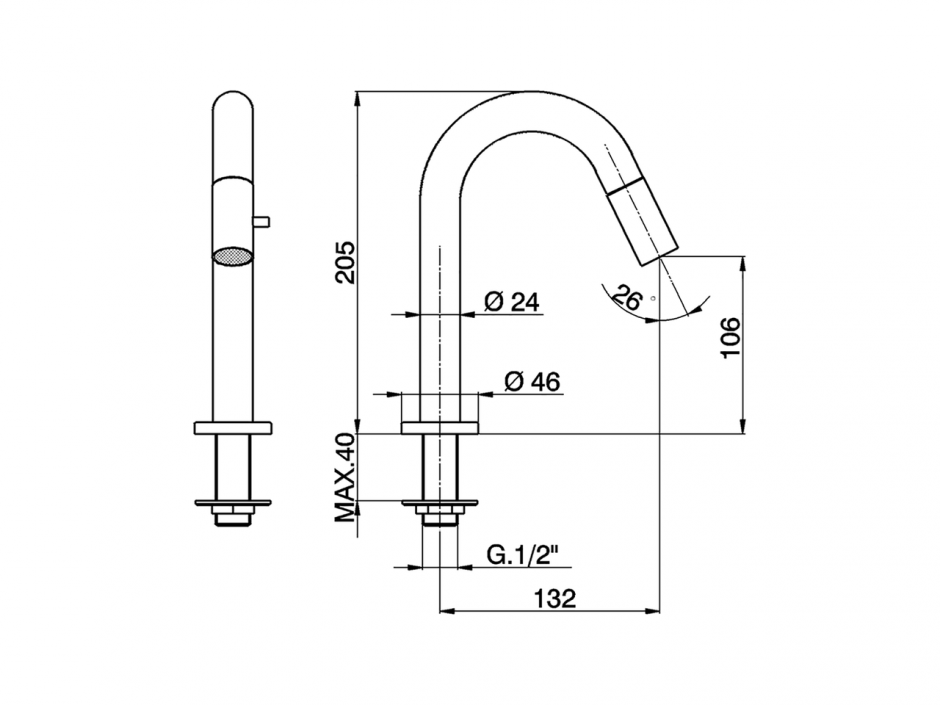 Кран для раковины Cisal Slim LM000910 ФОТО