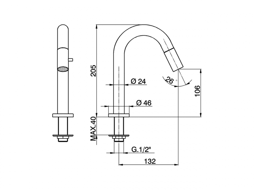 Кран для раковины Cisal Slim LM000910 схема 2