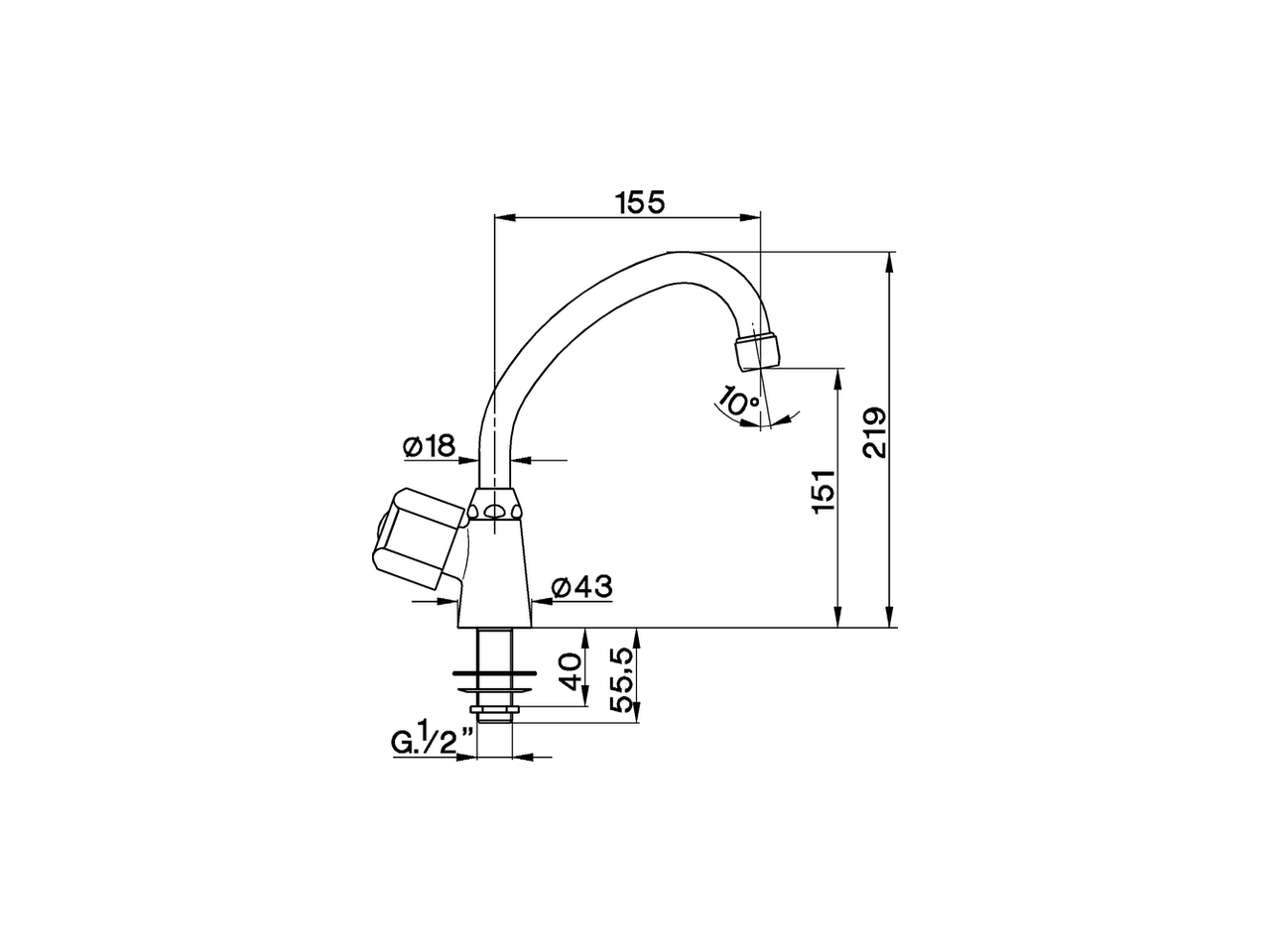 Кран для раковины Cisal Tr TR000746 схема 2