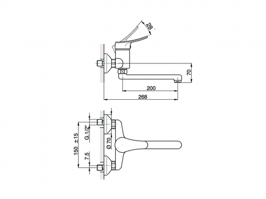 Смеситель для кухни Cisal Kitchen FU000400 схема 2