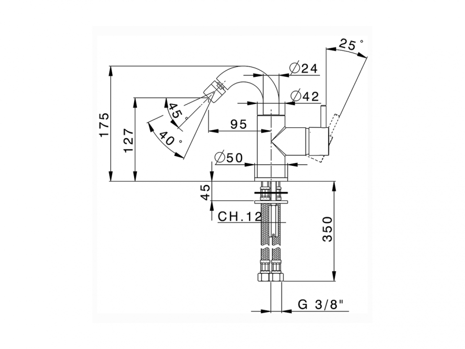 Смеситель для биде Cisal Nuova Less LN002555/LN002565 ФОТО