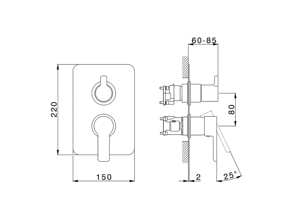 Смеситель для ванны и душа Cisal Softcube SC0BM030 ФОТО