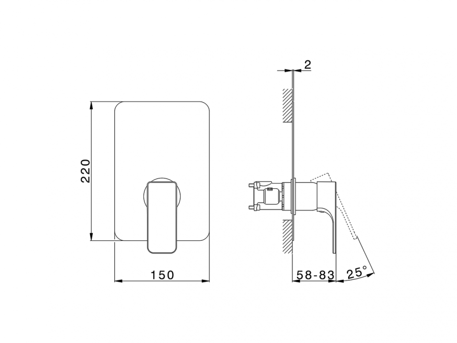 Смеситель для душа Cisal Cubic CU0BM010 ФОТО