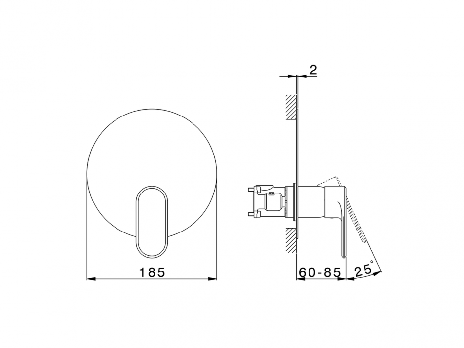 Смеситель для душа Cisal Lineaviva LV0BM010 ФОТО