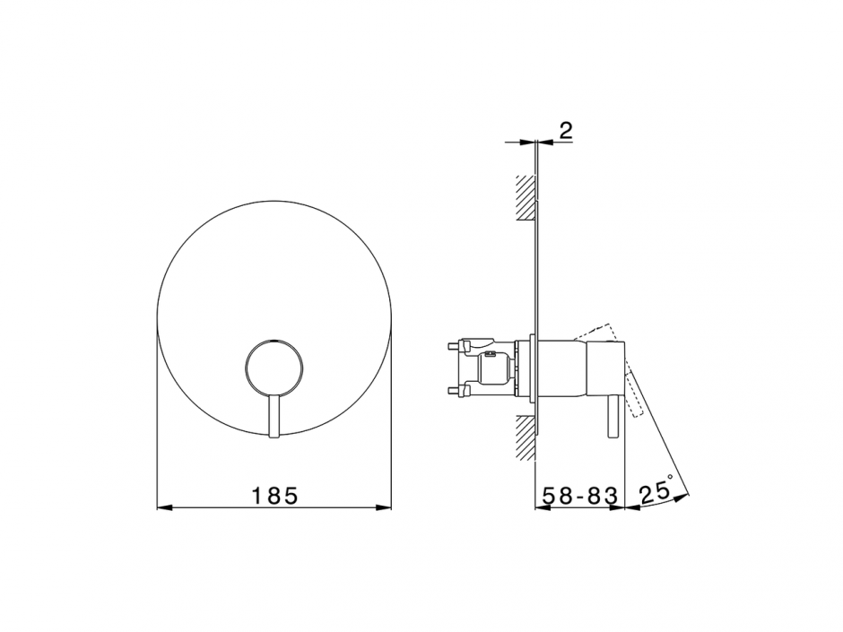 Смеситель для душа Cisal Slim SM0BM010 ФОТО