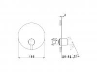 Смеситель для душа Cisal Slim SM0BM010 схема 2