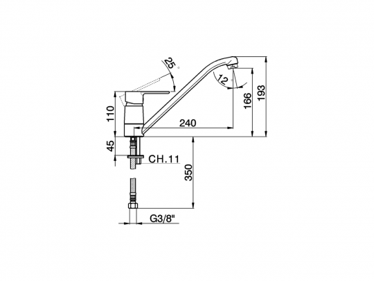 Смеситель для кухни Cisal Kitchen Energy Save C2000585 схема 2