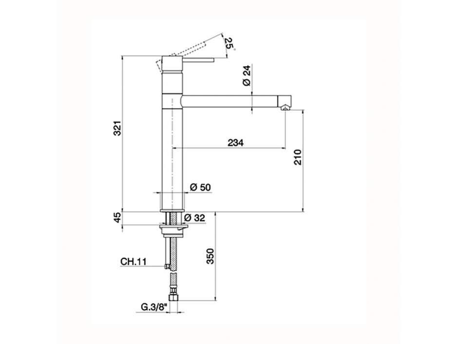 Смеситель для кухни Cisal Kitchen Energy Save CV001585 ФОТО