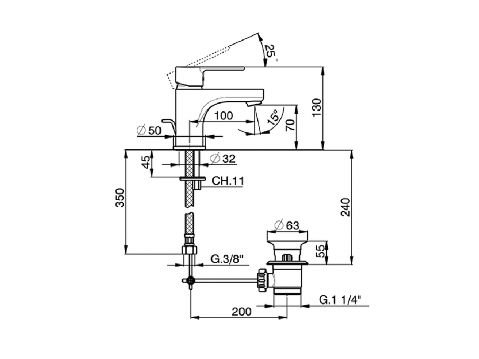 Смеситель для раковины Cisal Tender Energy Save C2000515 ФОТО