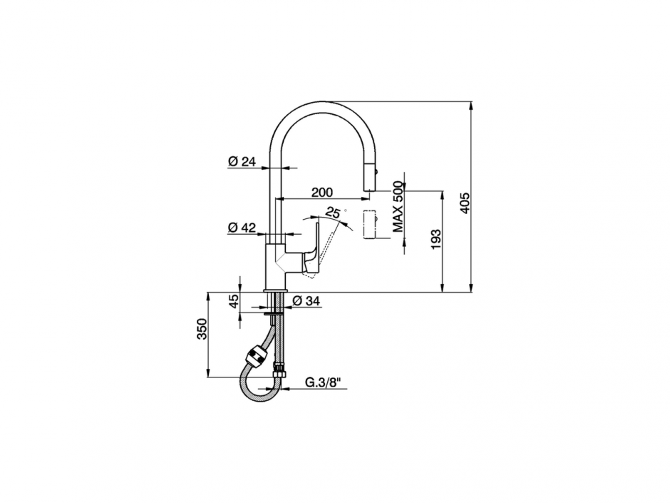 Смеситель для кухни Cisal Kitchen A3000575 ФОТО