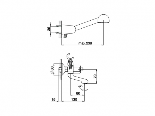 Смеситель для ванны Cisal Tr TR000120 схема 2