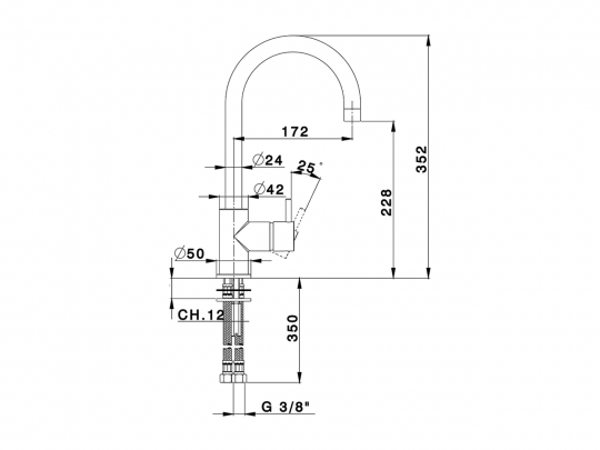 Смеситель для кухни Cisal Kitchen Energy Save LN000535 схема 2