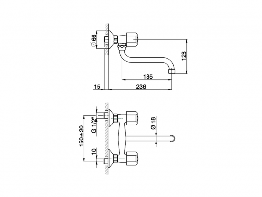 Смеситель для кухни Cisal Tr TR000400 схема 2