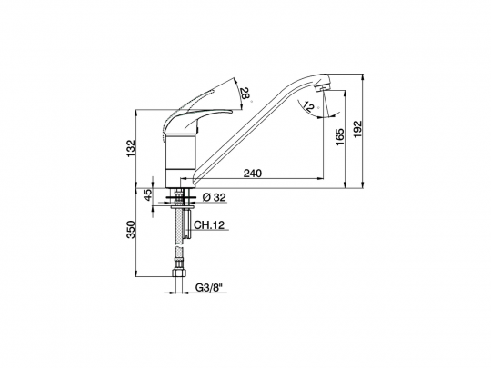 Смеситель для кухни Cisal Kitchen MG000580 схема 2