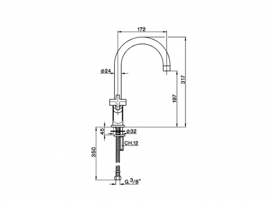 Смеситель для кухни Cisal Kitchen BA000530 схема 2