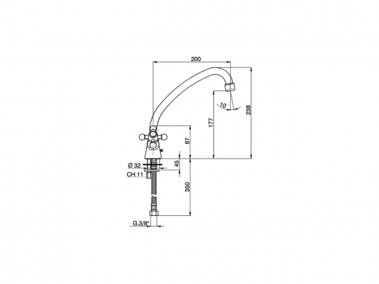 Смеситель для кухни Cisal Kitchen RE000530 схема 2