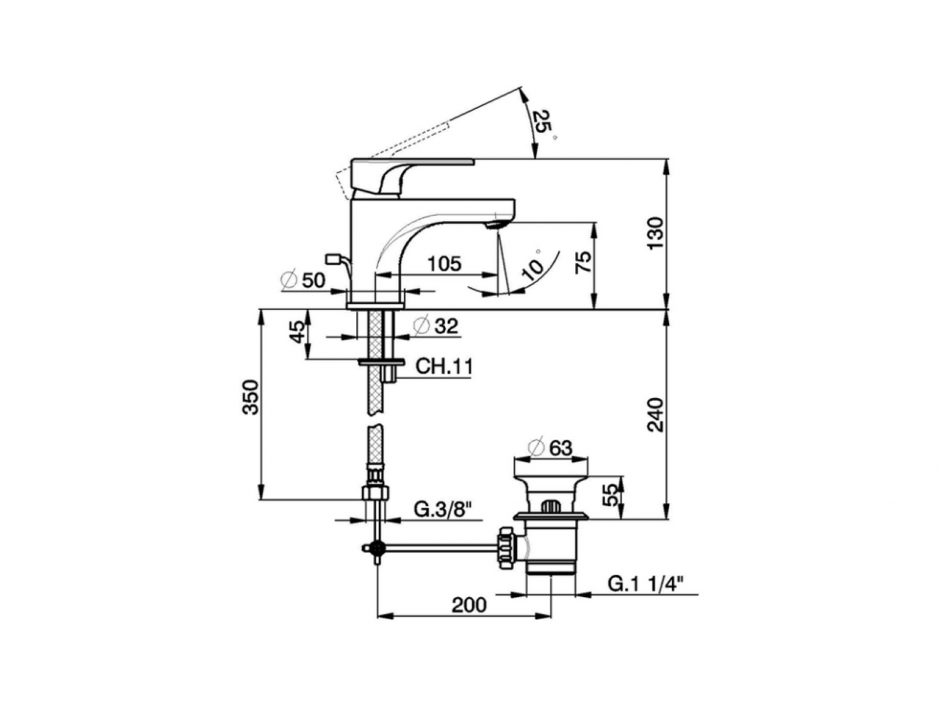 Смеситель для раковины Cisal Alma Energy Save A3000515/A3000545 ФОТО