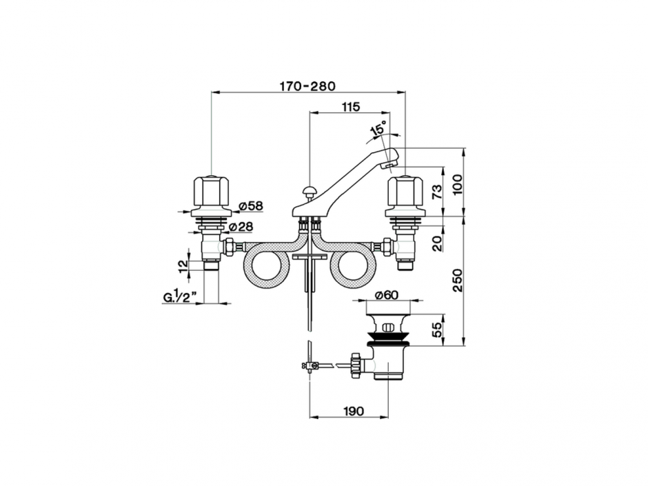 Смеситель для раковины Cisal Tr TR000800/TR001011 ФОТО