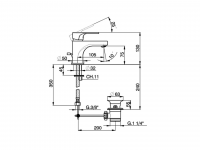 Смеситель для раковины Cisal Alma A3000510/A3000540 схема 2