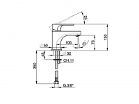 Смеситель для раковины Cisal Alma A3000510/A3000540 схема 4